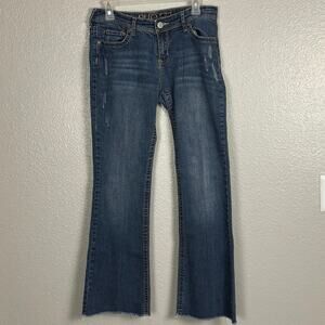 Rue 21 Sz 11/12 Curvy Bootcut Cotton Blend Lightly Distressed Women’s Blue Jeans